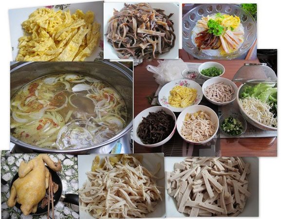Ingredients of Bun Thang