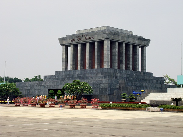 Ho Chi Minh Mausoleum where the president Ho Chi Minh immerses in the eternal sleeping