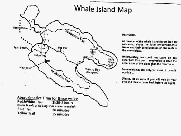 Map for trekking on Hon Ong Island - Nha Trang