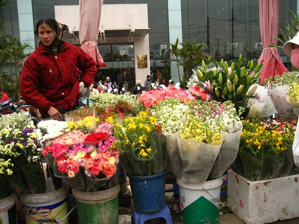 Flower market of New Year's Days