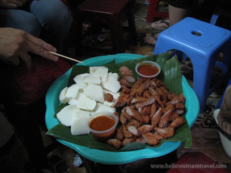 Fried nem chua - one of the street food favorite in Hanoi